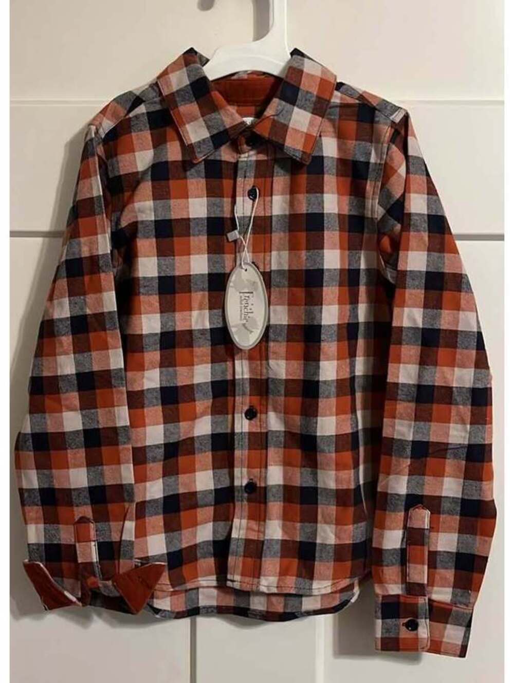 Frenchie Mini Couture Plaid Flannel Button-Down Shirt in size 10